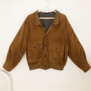 Vintage Genuine Leather Oversized Bomber Jacket